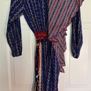 Vintage Diane Freis Original Polyester Dress with Scarf & Belt Size S/M